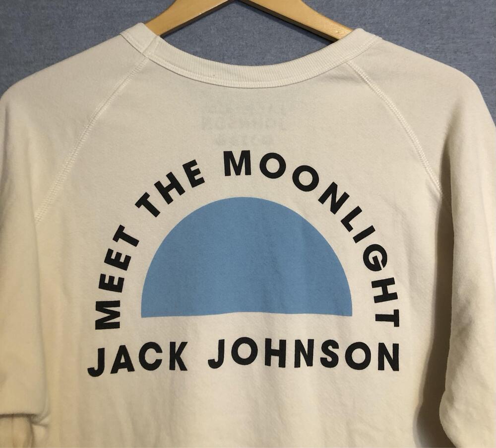 Jack Johnson Sweatshirt Mens Medium White Meet The Moonlight Organic Fleece - Picture 8 of 9